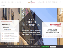 Tablet Screenshot of hotel-des-artistes.fr